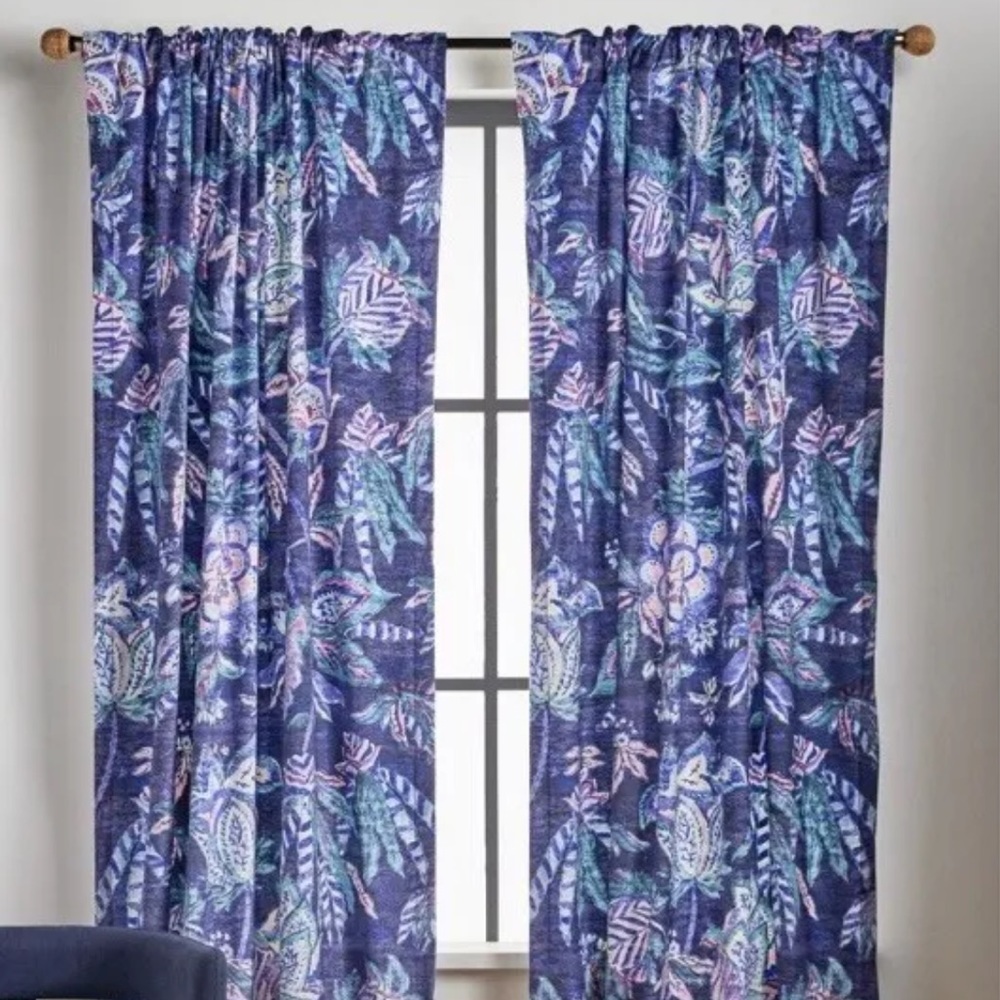 Bundle of (4) NEW 84”L Anthropologie Mulberry Velvet Curtain Panels